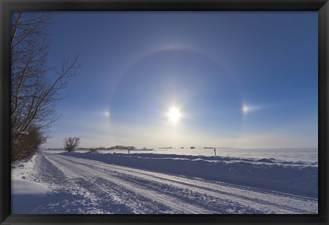 Framed Solar halo and sundogs in southern Alberta, Canada Print