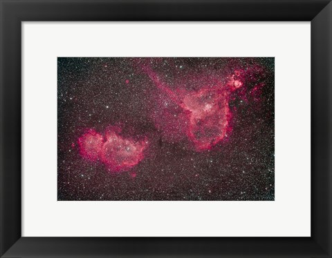 Framed Heart and Soul Nebula in the constellation Cassiopeia Print