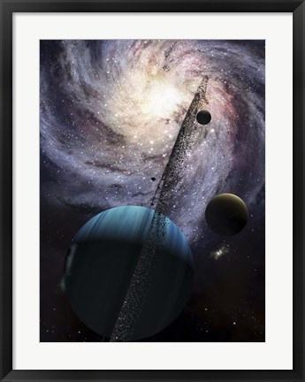 Framed Indra, a fast spinning gas giant generating tremendous tidal forces Print