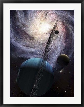 Framed Indra, a fast spinning gas giant generating tremendous tidal forces Print