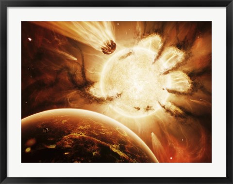 Framed Hand of Destiny Nebula is devouring the star Abigor Print