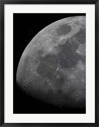 Framed limb and terminator of the waxing gibbous moon Print