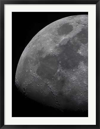 Framed limb and terminator of the waxing gibbous moon Print