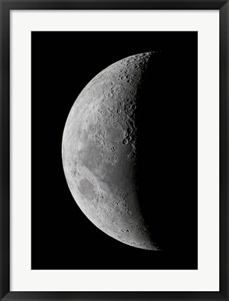 Framed waxing crescent moon in high resolution Print