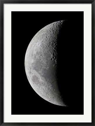 Framed waxing crescent moon in high resolution Print