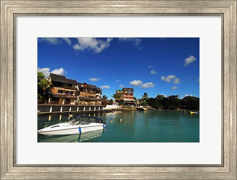 Framed Anchored Boats, Grand Baie, Mauritius Print