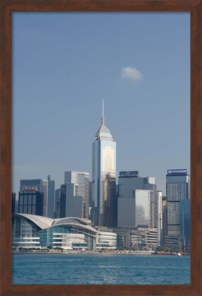 Framed City skyline view from Victoria Harbor, Hong Kong, China Print