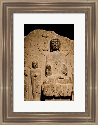 Framed Buddha statue c. 550-577 AD, Shanghai, China Print