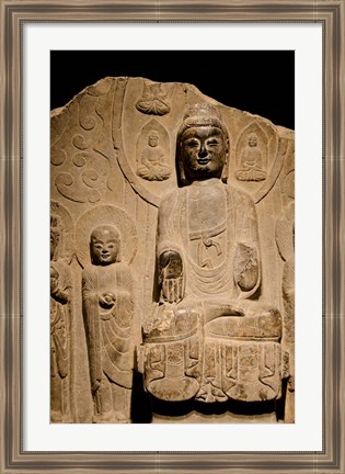 Framed Buddha statue c. 550-577 AD, Shanghai, China Print