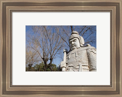 Framed Carved warrior statues, Changling Sacred Was, Beijing, China Print