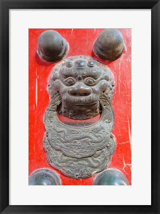 Framed Door knocker, Hall of Consolation, Forbidden City, Beijing, China Print