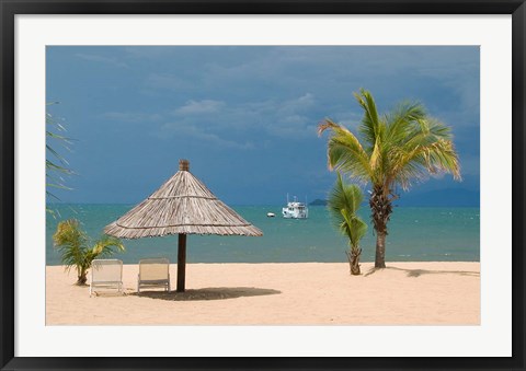 Framed Africa; Malawi; Mangochi; Lake Malawi; Resort Makakola Print