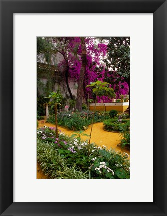 Framed Garden Courtyard, Marrakech, Morocco Print