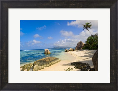 Framed Rock formations, La Digue Island, Seychelles Print