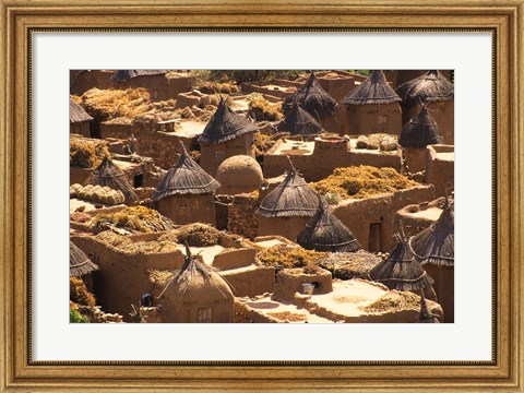 Framed Flat And Conical Roofs, Village of Songo, Dogon Country, Mali, West Africa Print