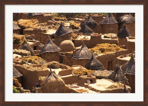 Framed Flat And Conical Roofs, Village of Songo, Dogon Country, Mali, West Africa Print