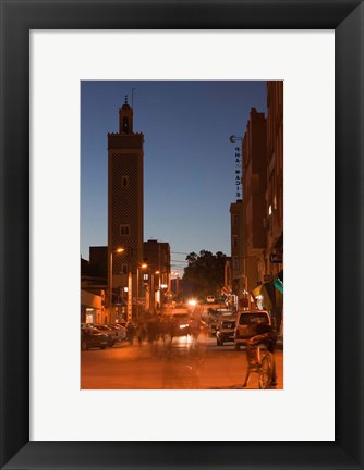 Framed Er Rachidia, Town Mosque and Rue el-Mesjia, Ziz River Valley, Morocco Print