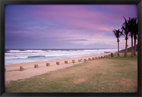 Framed Beaches at Ansteys Beach, Durban, South Africa Print