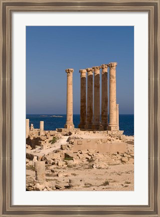 Framed Ancient Architecture with sea in the background, Sabratha Roman site, Libya Print