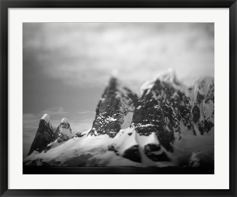 Framed Antarctica, Mountain peaks along Cape Renaud in Lemaire Channel. Print