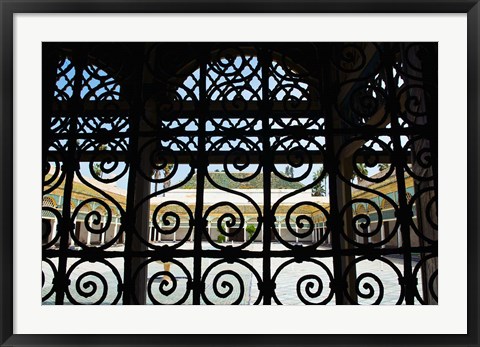 Framed Bahia Palace, Moorish Architecture, Marrakech, Morocco Print