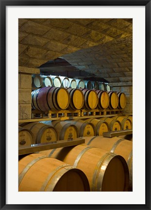 Framed Barrels in cellar at Chateau Changyu-Castel, Shandong Province, China Print