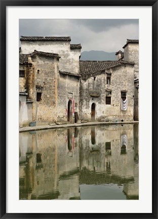 Framed Half Moon Pond, Hong Cun Village, Yi County, China Print