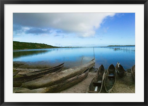 Framed Canoes on the beach, Antananarivo, Madagascar Print