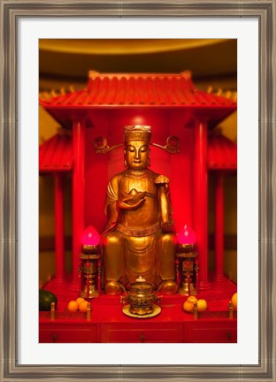 Framed God of General Guan Shrine in a Corporate Office, Shanghai, China Print