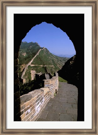 Framed Great Wall of China Viewed through Doorway, Beijing, China Print