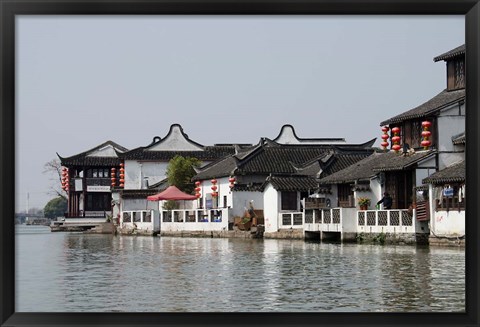 Framed China, Zhujiajiao village, riverfront homes Print