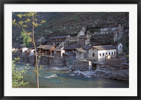 Framed Ancient Town of Ningchang on the Yangtze River, Three Gorges, China Print