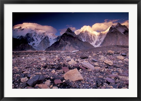 Framed Broad and Gasherbrun Peaks, Karakoram Range, Pakistan Print