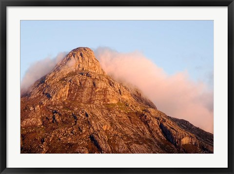 Framed Africa; Malawi; Mt Mulanje; Thuchila; View of rock peak Print