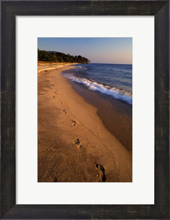 Framed Africa, Tanzaniz, Lake Tanganika. Beach footprints Print