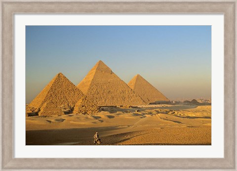 Framed Giza Pyramid, Giza Plateau, Old Kingdom, Egypt Print