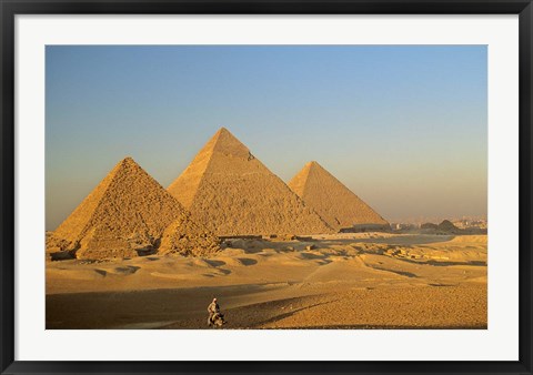 Framed Giza Pyramid, Giza Plateau, Old Kingdom, Egypt Print