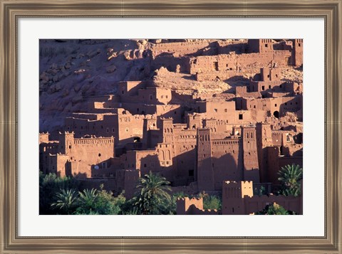 Framed Ait Benhaddou Ksour (Fortified Village) with Pise (Mud Brick) Houses, Morocco Print