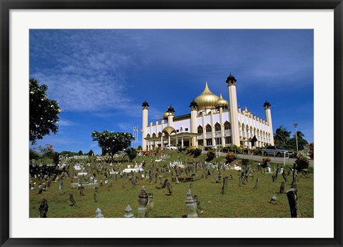 Framed Gilded dome, architecture of Brunei, Asia Print