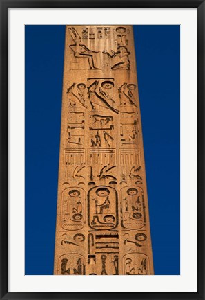 Framed Egypt, Temple of Luxor, Hieroglyphics, Obelisk of Ramesses II Print