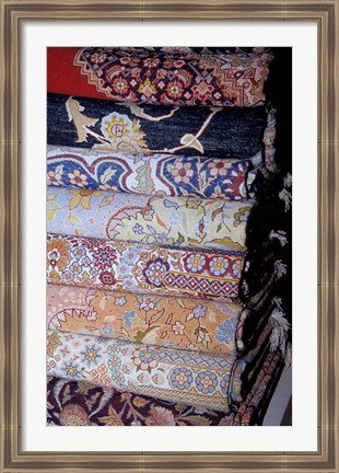 Framed Fine Wool Carpets at El Sultan Carpet School, Cairo, Egypt Print