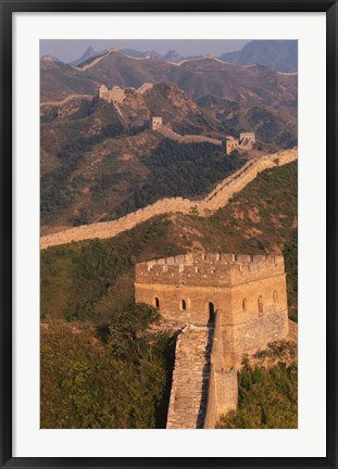 Framed Great Wall at Sunset, Jinshanling, China Print