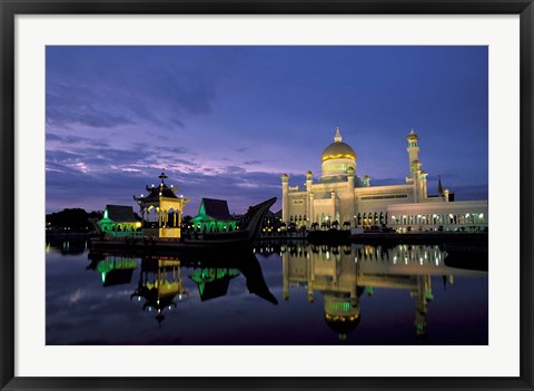 Framed Sultan Omar Ali Saifuddin Mosque, Brunei Print