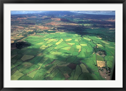 Framed Aerial View of Fields in Northern Madagascar Print