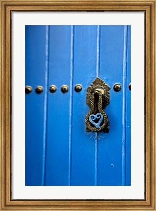 Framed Blue Door of Kasbah of Oudaya, UNESCO World Heritage Site, Rabat, Morocco, Africa Print