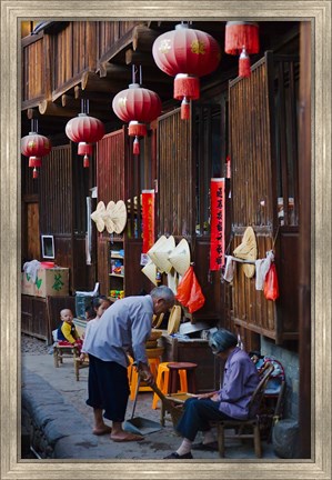 Framed Chengqi Tulou in Gaobei Tulou Cluster, UNESCO World Heritage site, Yongding, Fujian, China Print