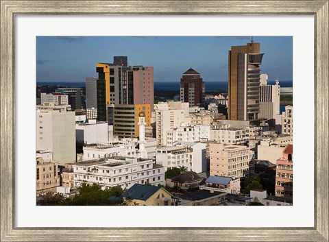 Framed City view from Fort Adelaide, Port Louis, Mauritius Print