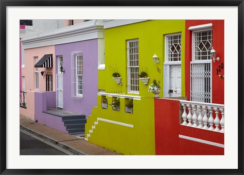 Framed Colorful houses, Bo-Kaap, Cape Town, South Africa Print