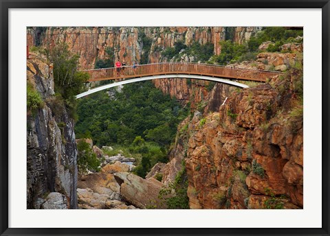 Framed Footbridge over Blyde River, Blyde River Canyon Reserve, South Africa Print