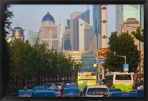 Framed Freeway during rush hour, Shanghai, China Print